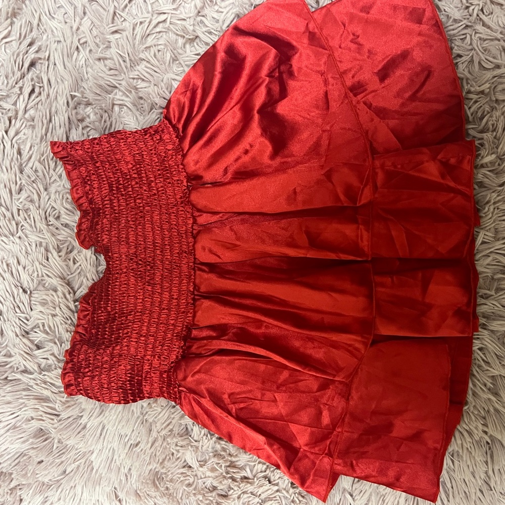 red ruffle skirt